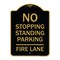 Signmission No Stopping Standing Parking-Fire Lane, Black & Gold Aluminum Sign, 18" x 24", BG-1824-23571 A-DES-BG-1824-23571 - alternate 1